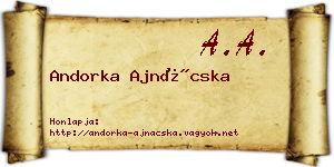 Andorka Ajnácska névjegykártya